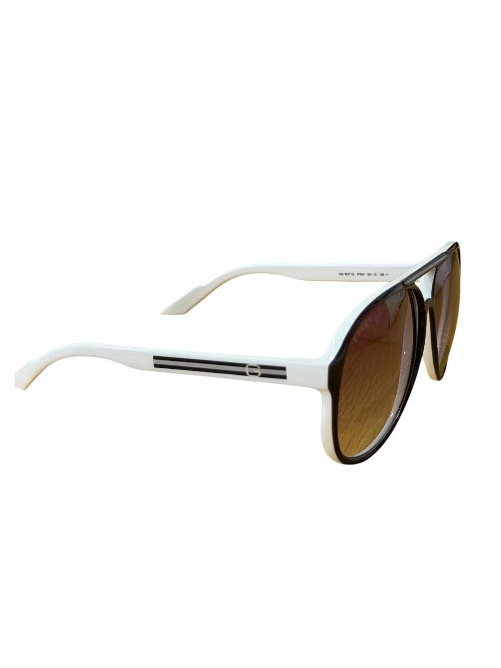 Gucci GG1627/S Aviator Sunglasses – White & Black – Made in Italy